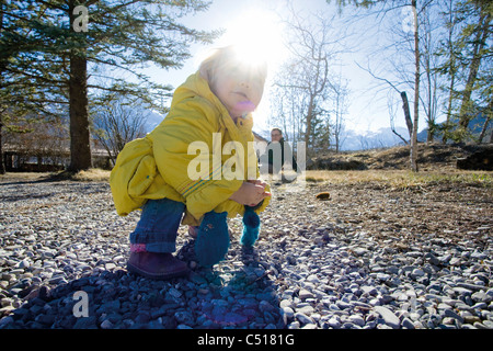 Baby girl in natura Foto Stock