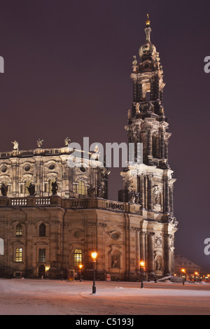 Corte cattolica Chiesa, Dresda, Sassonia, Germania, Europa Foto Stock