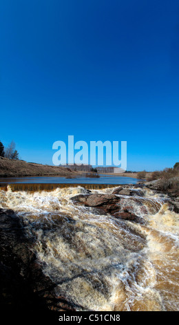 La Scandinavia Finlandia Lieto fiume Aurajoki Nautelankoski cascata corrente a getto Foto Stock