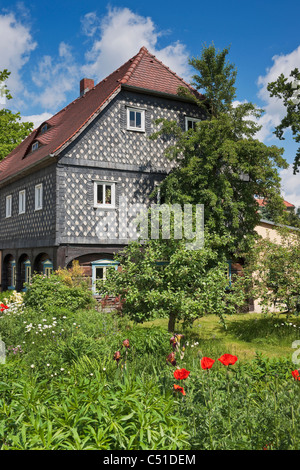 Umgebindehaus in der Oberlausitz | Umgebindehaus, Lusazia superiore Foto Stock