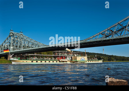 Blaues Wunder, Dresda | Blue Wonder, Dresden Foto Stock