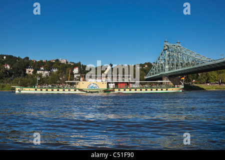 Blaues Wunder, Dresda | Blue Wonder, Dresden Foto Stock