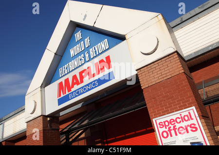 La Maplin Electronics store in Nottingham, Inghilterra, Regno Unito Foto Stock