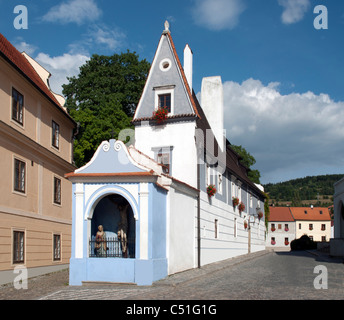 Case storiche a Cesky Krumlov Foto Stock