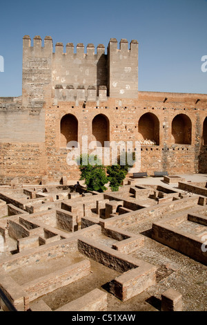 Granada Spagna Alhambra Palace rovine Alcazaba Fortezza Foto Stock