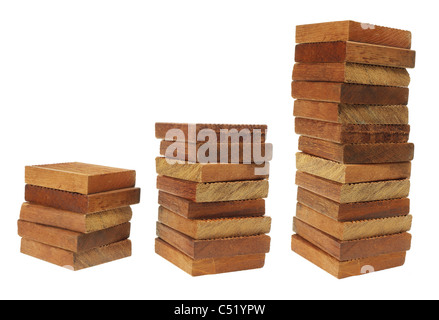 Pile di blocchi di legno Foto Stock