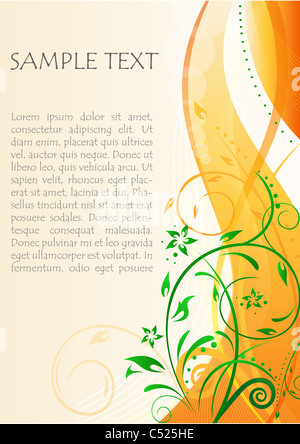 Illustrazione di un campione del testo su sfondo floreale Foto Stock