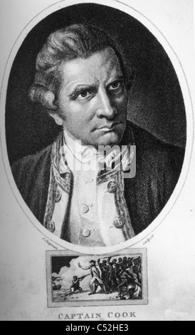 Il Capitano James Cook (1728-1779) British naval explorer navigatore e cartografo Foto Stock