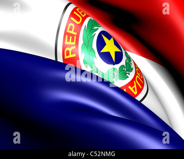 Bandiera del Paraguay. Close up. Foto Stock