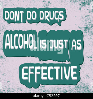 Funny Warning-Don't fare la droga Foto Stock