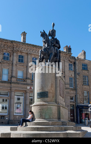 La statua di Lord Londonderry in Durham Market Place, Foto Stock