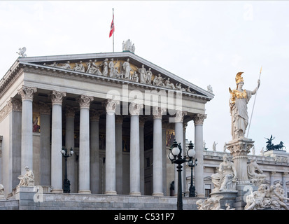 Il parlamento austriaco edificio. Vienna, Austria. Foto Stock