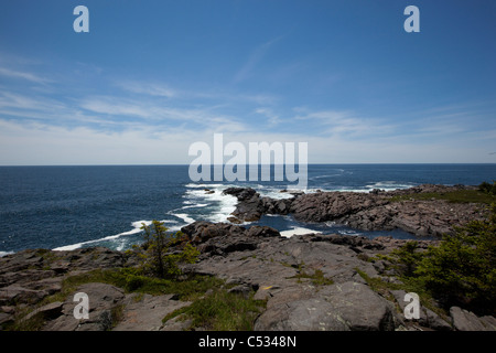 Costa di Isola di Monhegan nel Maine Foto Stock