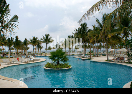 Piscina a Hacienda Tres Rios all-inclusive resort sulla Riviera Maya, Quintana Roo, Messico Foto Stock