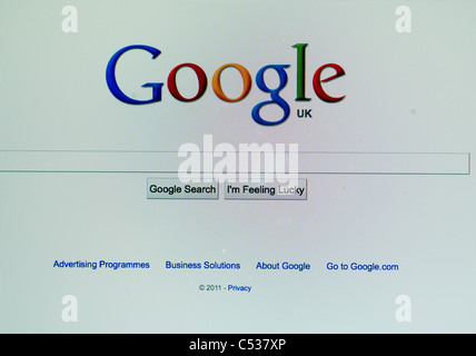 La home page di Google sullo schermo di un Macbook Foto Stock
