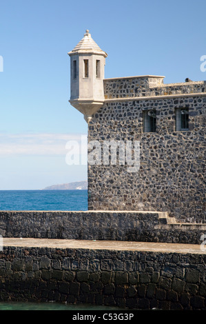 Mura fortificate del Plaza Europa, Puerto de la Cruz, Tenerife, Isole Canarie, Spagna, Europa Foto Stock