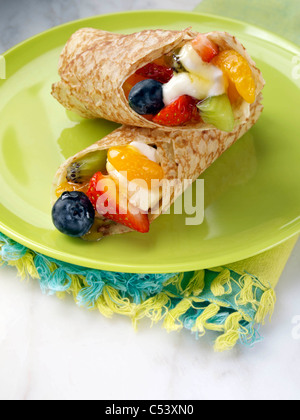 Crepes di frutta dolce americano Foto Stock