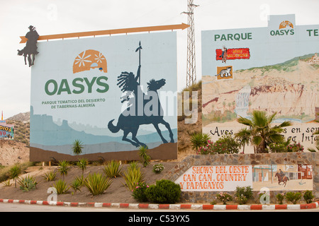 Un Mini hollywood theme park attrazione turistica nei pressi di Tabernas in Almeria, Spagna. Foto Stock