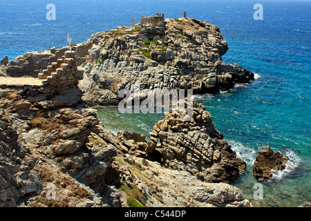 Agios Stefanos e operazioni automatiche di fine campo Santuario isola greca di Mykonos Cicladi Mar Egeo Grecia UE Unione europea EUROPA Foto Stock