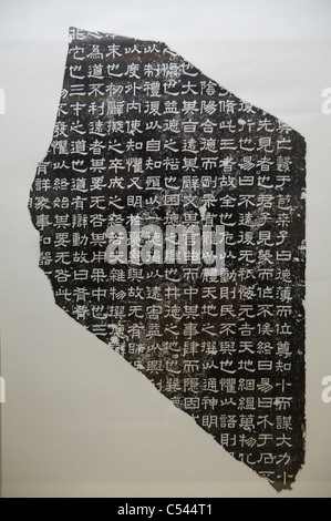 Calligrafia su una pietra, il Museo di Shanghai, Shanghai, Cina Foto Stock
