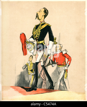 La caricatura di un capitano nella Royal Horse Guards Blues un reggimento di cavalleria dell'Esercito britannico parte della cavalleria della famiglia Foto Stock