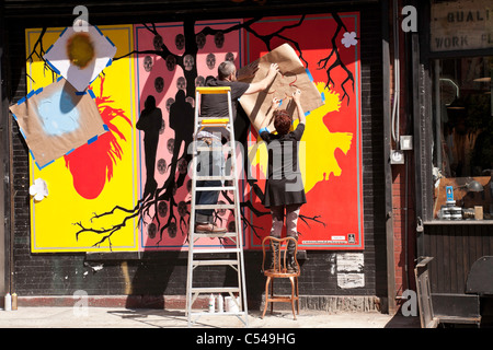 Elizabeth Street, NoLita, Pittura Storefront Foto Stock
