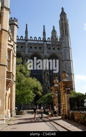 Vista laterale del King's College Chapel da Trinity Lane Cambridge Foto Stock