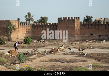 Le mura che circondano la città di Taroudant sono alcuni tra i meglio conservati in Marocco Foto Stock