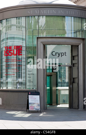 Cripta cafe ingresso, St Martin-in-the-Fields Church, London, Regno Unito Foto Stock