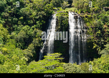 Cascate Opaekaa sull'isola di Kauai Hawaii Foto Stock