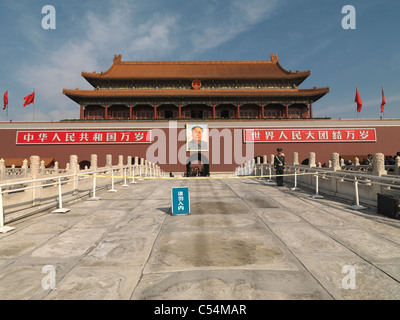 Tiananmen Porta della Pace Celeste, Piazza Tiananmen, la Città Proibita di Pechino, Cina Foto Stock