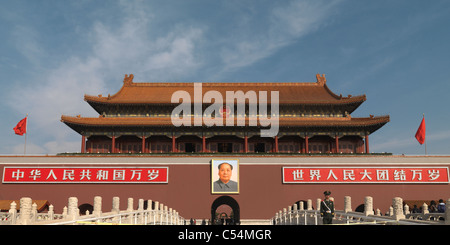 Tiananmen Porta della Pace Celeste, Piazza Tiananmen, la Città Proibita di Pechino, Cina Foto Stock