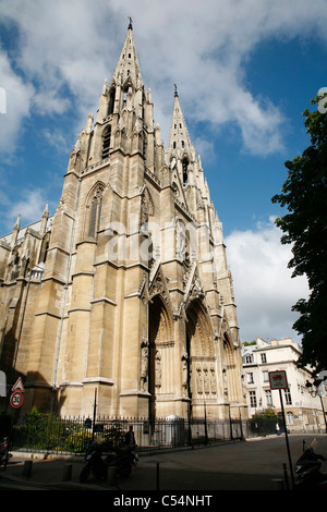 Parigi - facciata di Santa Clotilde chiesa gotica Foto Stock