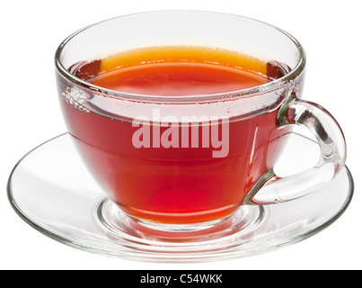 Tazza di tè su uno sfondo bianco. Foto Stock