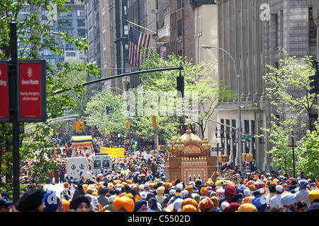 La religione sikh parata del giorno, Madison Avenue, New York Foto Stock