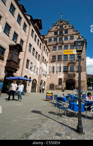 Burgstrasse und Stadtmuseum Fembohaus Altstadt, Fembo house Castle Street museum old town Foto Stock