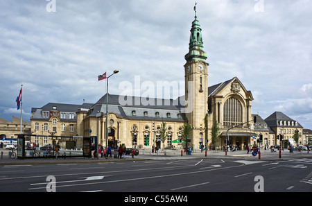 La stazione ferroviaria principale - Gare Centrale - nella città di Lussemburgo Foto Stock