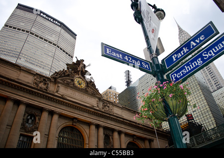 La Grand Central Station, Metlife e Chrysler Building Foto Stock
