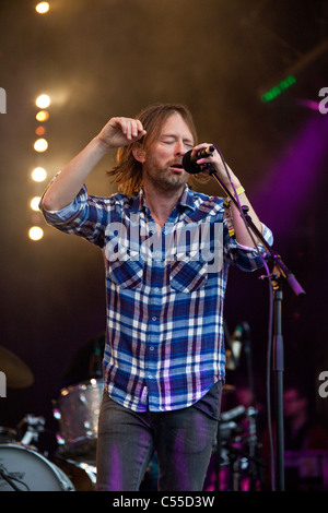 Radiohead giocando a secret show sul Park Stage presso il festival di Glastonbury 2011 Foto Stock