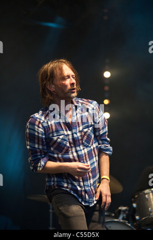 Radiohead giocando a secret show sul Park Stage presso il festival di Glastonbury 2011 Foto Stock