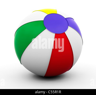 3D render di una palla spiaggia Foto Stock