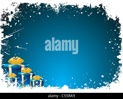 Regali di natale su sfondo grunge Foto Stock