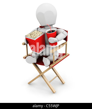 3D render di qualcuno di contenimento degli elementi del filmato Foto Stock