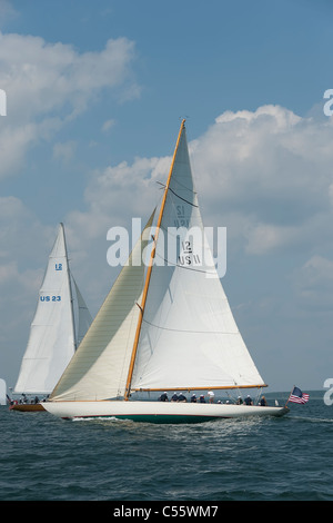 12 metri Racing in Narragansett Bay Foto Stock