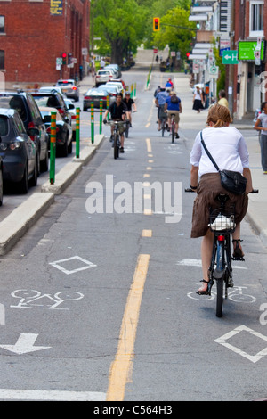 Percorso in bicicletta a Montreal, Canada Foto Stock