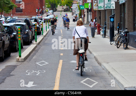 Percorso in bicicletta a Montreal, Canada Foto Stock