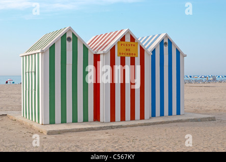 Capanne di spiaggia Foto Stock