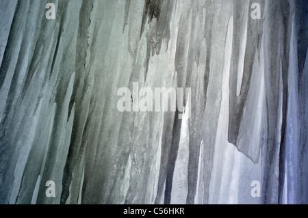 Dettaglio di una cascata ghiacciata Foto Stock