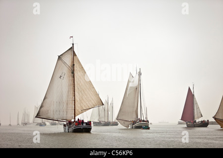 I Paesi Bassi, Enkhuizen. Gara annuale dei velieri tradizionali chiamati Klipperrace. Foto Stock