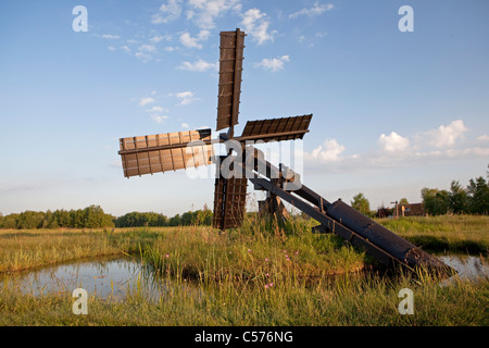 I Paesi Bassi, Kalenberg, piccolo mulino ad acqua nel parco nazionale di chiamato De Weeribben-Wieden. Foto Stock